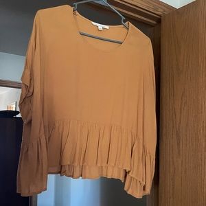 Grade Gather Flowy Blouse. Burnt orange. Small/medium